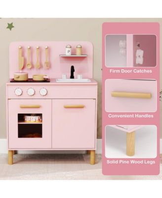 Kids Kitchen Playset with Cooking Accessories and Storage