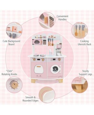 Wooden Kids Kitchen Playset with Coffee Maker for kids