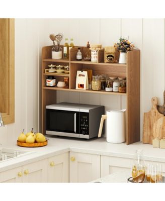 Desktop Storage Hutch Bookshelf with Multiple Open Shelves