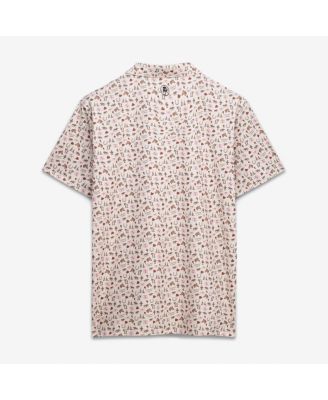 Men's Cream Kentucky Derby Roses Printed Polo Shirt