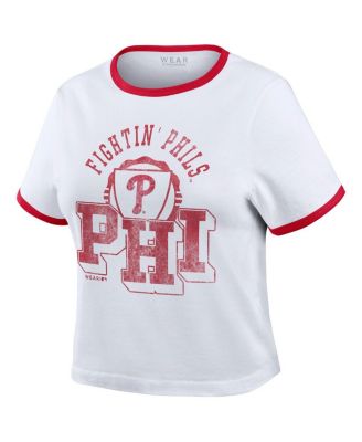 Women's White Philadelphia Phillies Ringer Baby T-Shirt