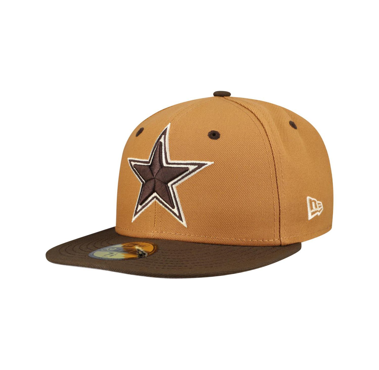 Men's Light Brown/Dark Brown Dallas Cowboys Two-Tone Walnut 59FIFTY Fitted Hat