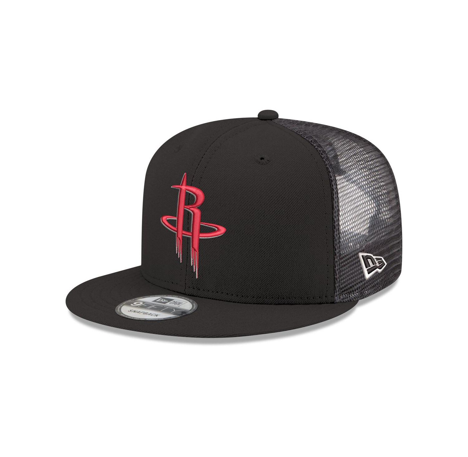 Men's Black Houston Rockets Core Logo Meshback 9FIFTY Snapback Hat