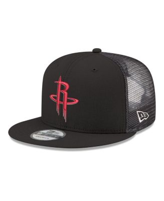 New Era Men's Black Houston Rockets Core Logo Meshback 9FIFTY Snapback ...