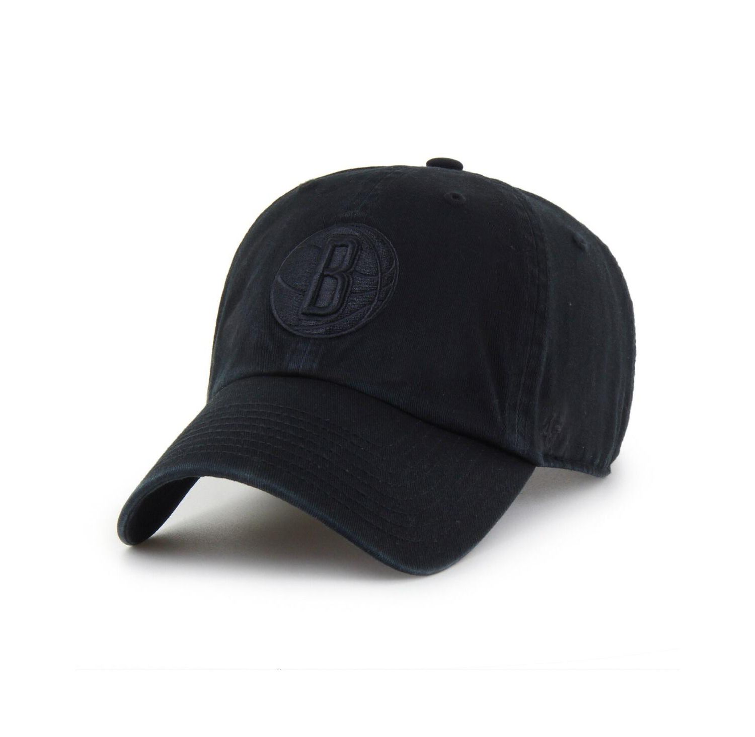 Men's Brooklyn Nets Black on Black Clean Up Adjustable Hat