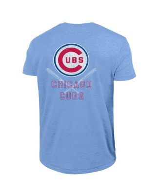 Men's Light Blue Chicago Cubs Tri-Blend T-Shirt