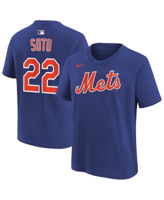 Big Boys and Girls Juan Soto Royal New York Mets Name & Number T-Shirt