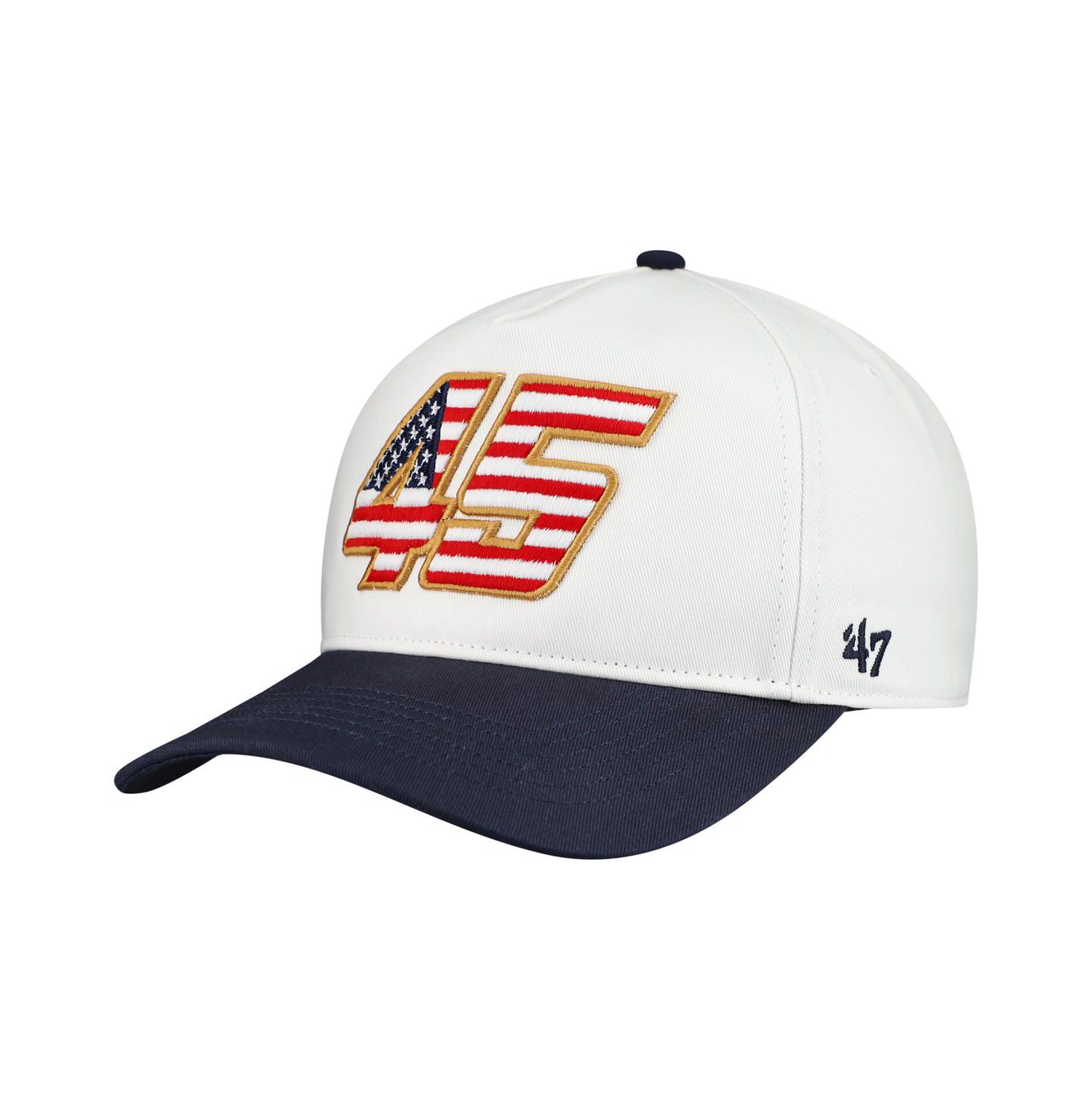 Мужской головной убор '47 Brand White Tyler Reddick Flag Fill Two-Tone Team Adjustable Hitch Hat — фото 1