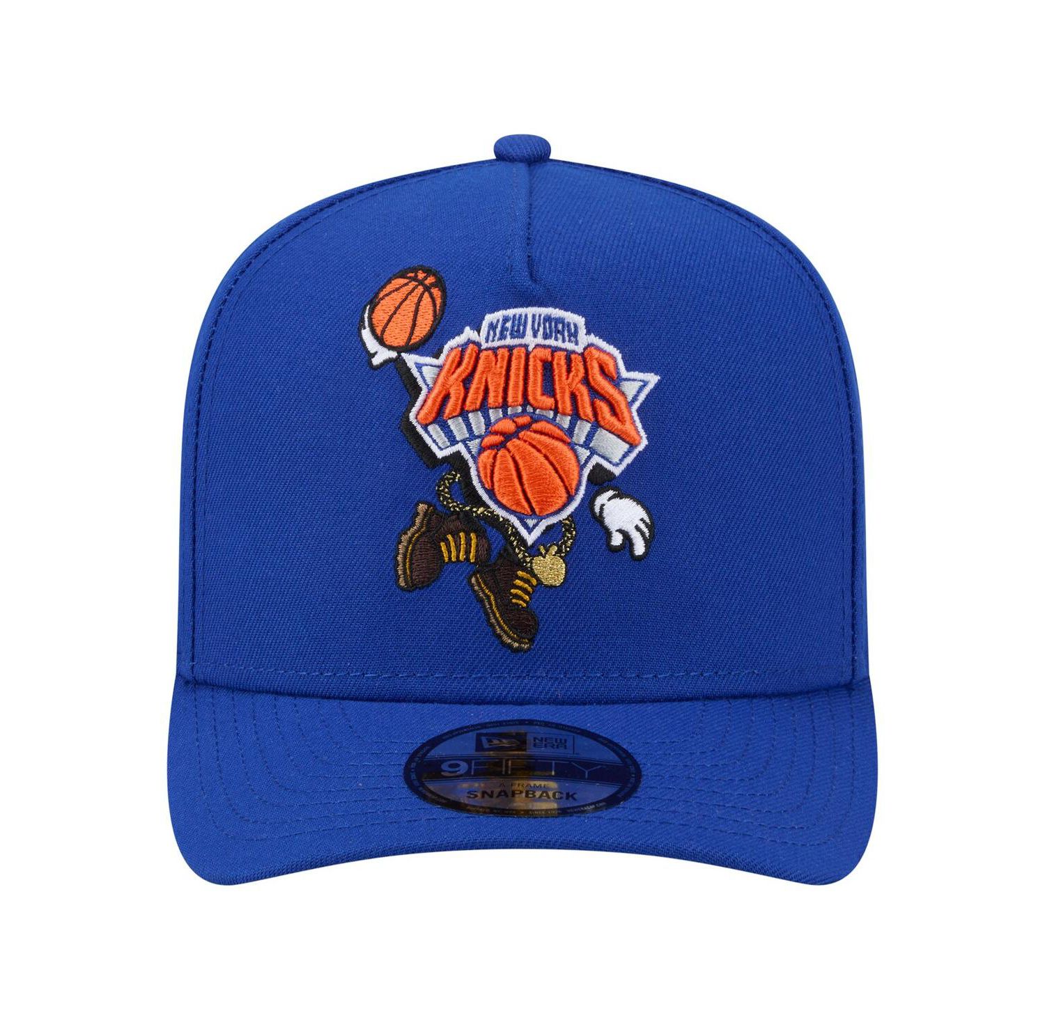 Men's Blue New York Knicks Injection Cartoon Logo A-Frame 9FIFTY Adjustable Hat