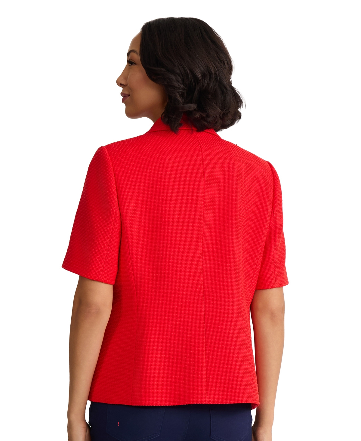 Jones New York Petite Notch Collar Open-Front Jacket