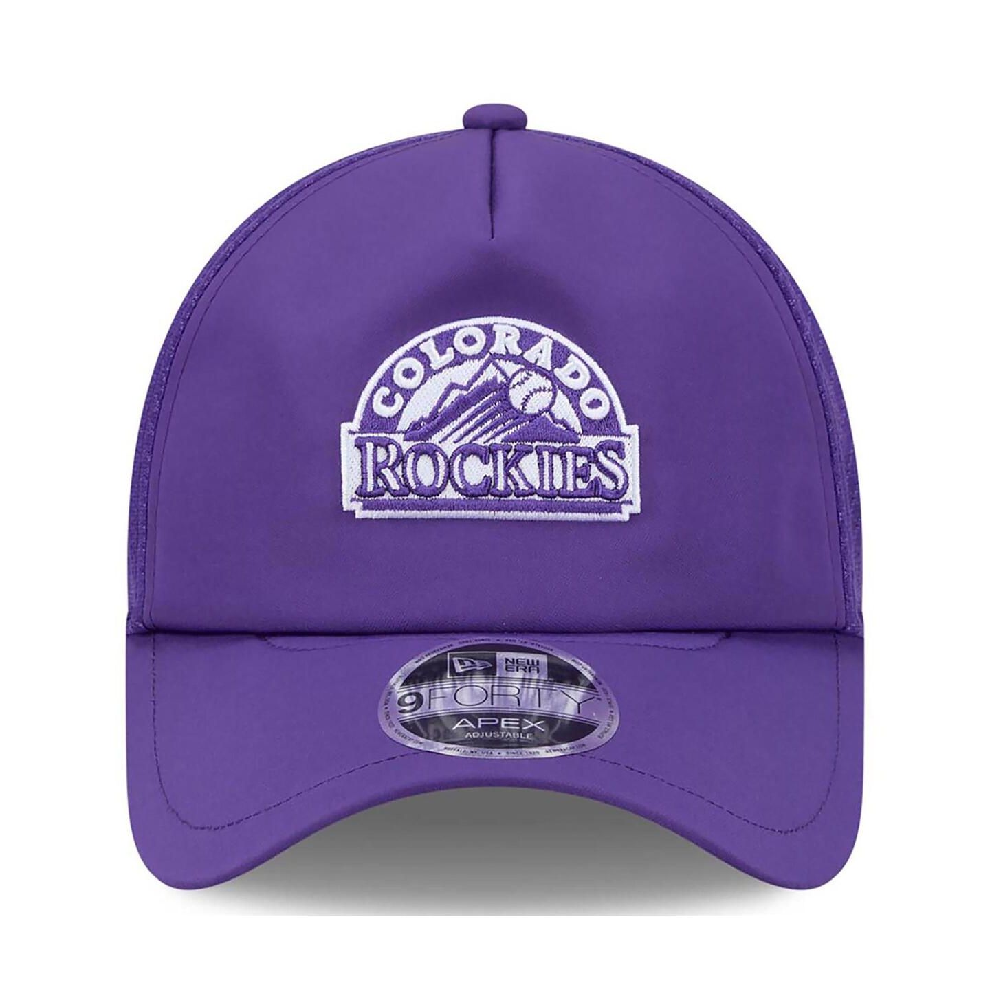 Мужская кепка New Era Purple Colorado Rockies 2026 Batting Practice Alternate Apex 9FORTY Adjustable Hat — фото 4