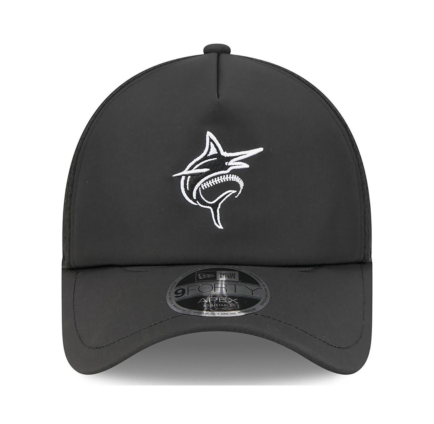 Men's Black Miami Marlins 2026 Batting Practice Alternate Apex 9FORTY Adjustable Hat