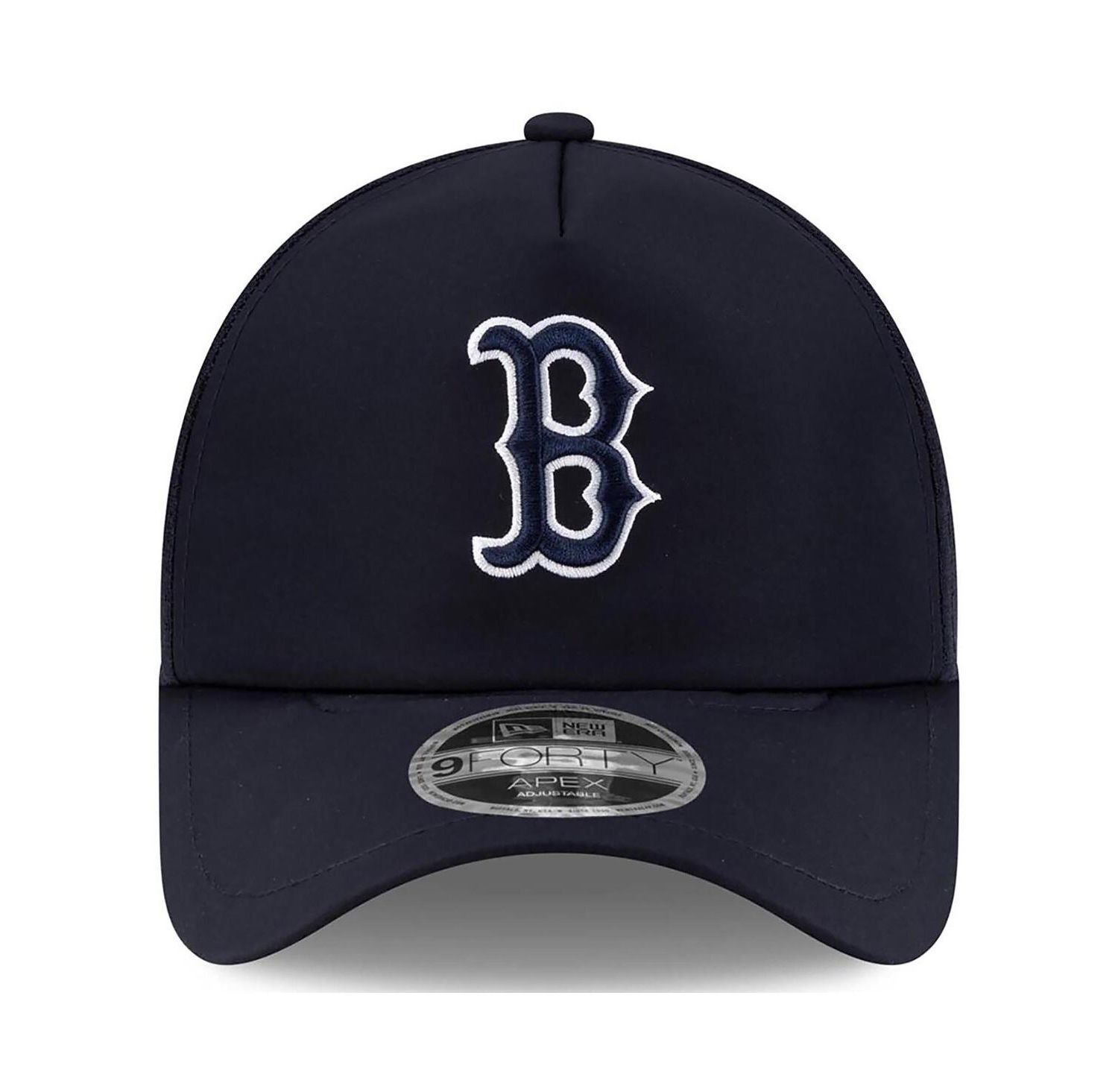 Men's Navy Boston Red Sox 2026 Batting Practice Apex 9FORTY Adjustable Trucker Hat