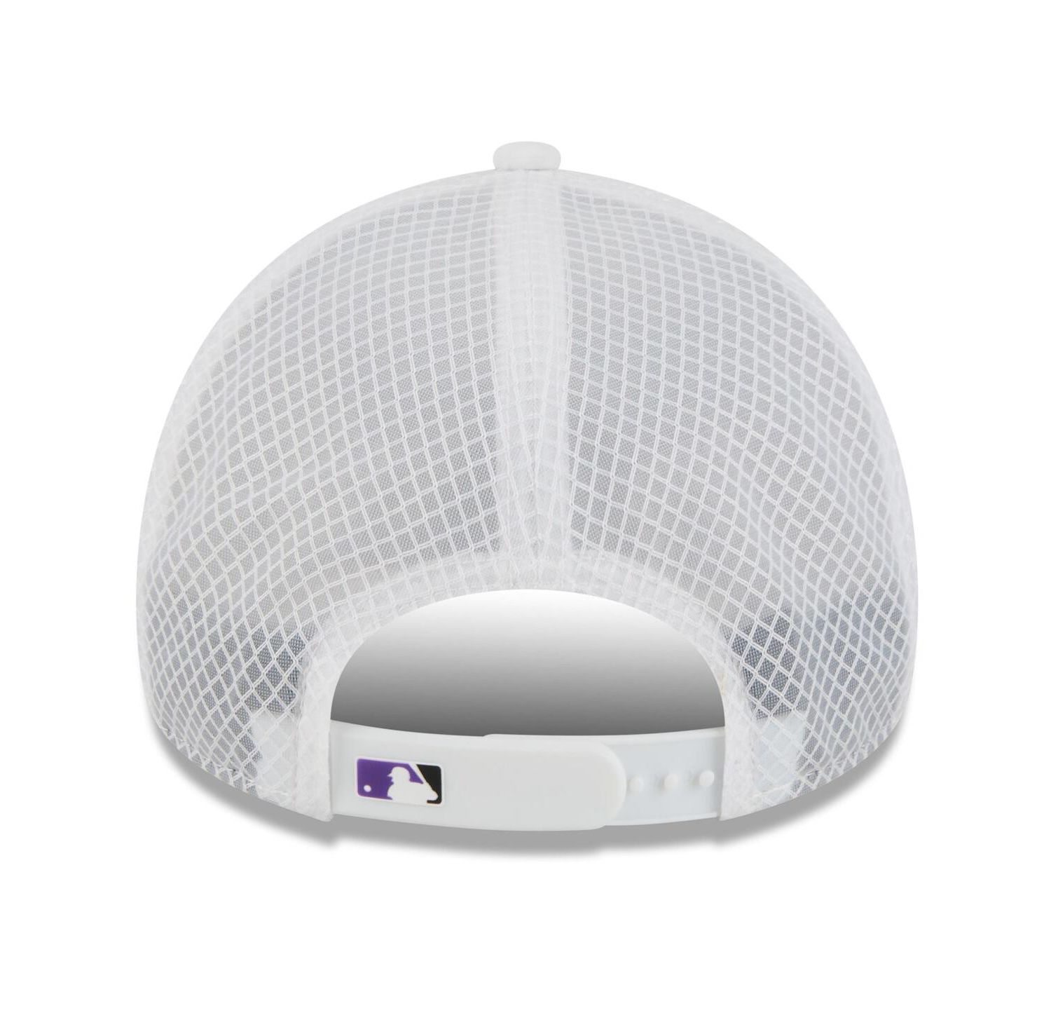 Men's White Colorado Rockies 2026 Batting Practice Apex 9FORTY Adjustable Trucker Hat