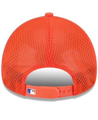Men's Orange New York Mets 2026 Batting Practice Apex 9FORTY Adjustable Trucker Hat