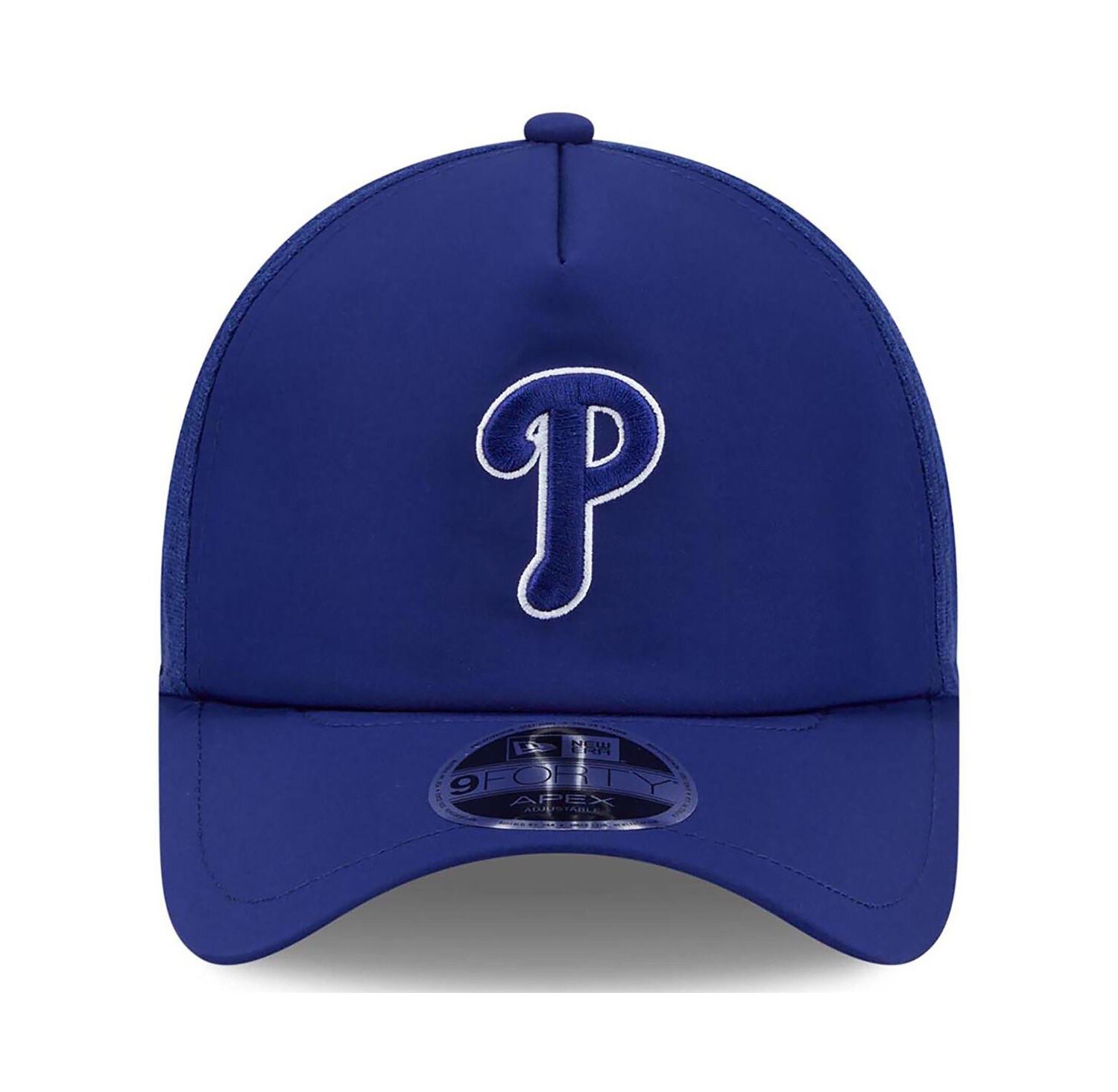 Men's Royal Philadelphia Phillies 2026 Batting Practice Apex 9FORTY Adjustable Trucker Hat