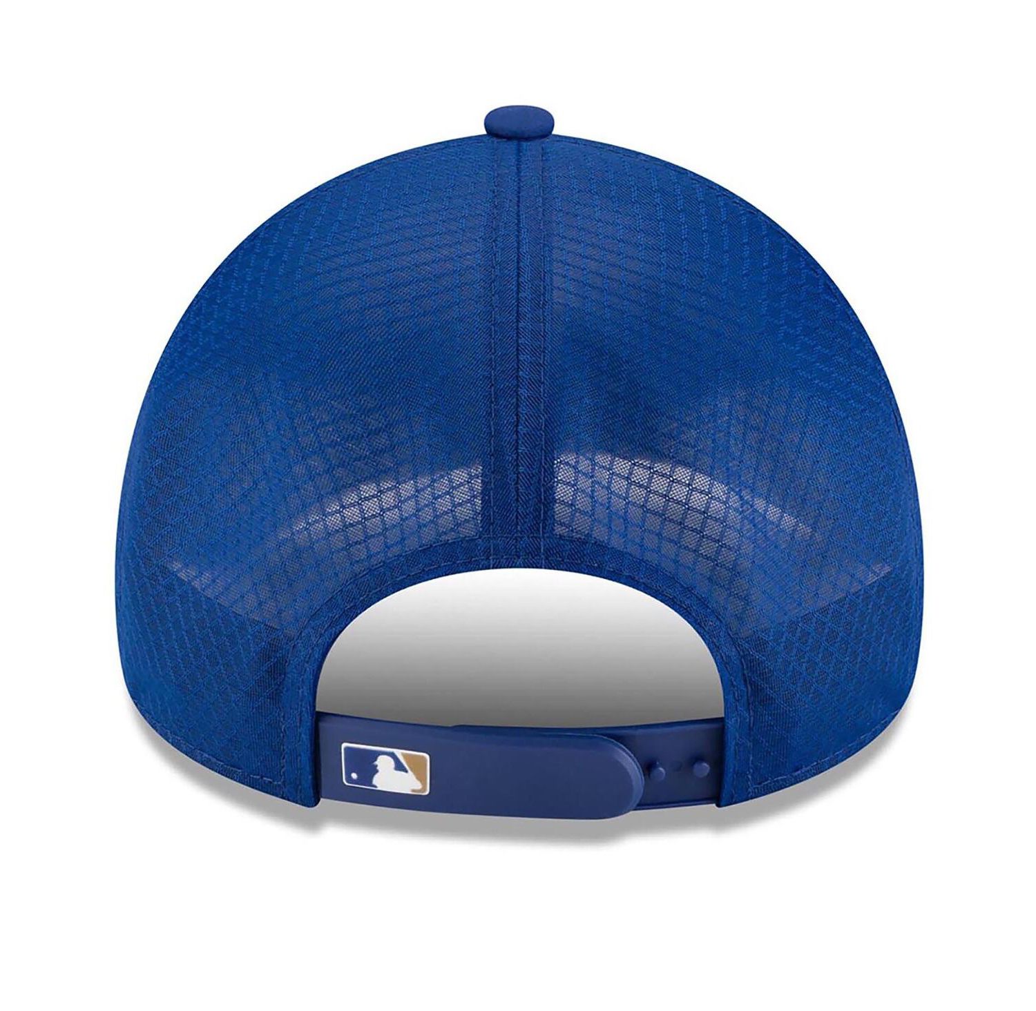 Men's Royal Kansas City Royals 2026 Batting Practice Apex 9FORTY Adjustable Trucker Hat