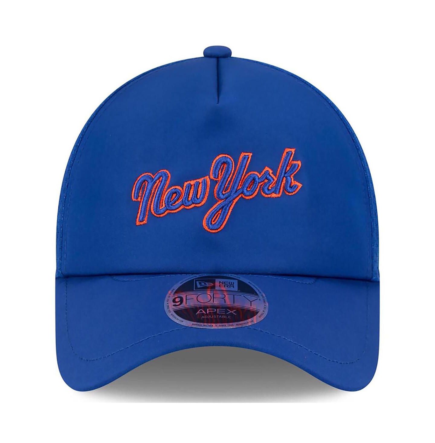 Мужская кепка New Era Royal New York Mets 2026 Batting Practice Apex 9FORTY Adjustable Trucker Hat — фото 4