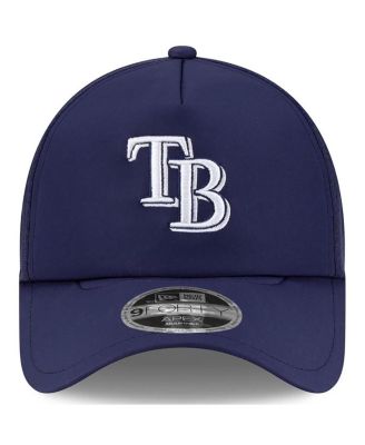 Men's Navy Tampa Bay Rays 2026 Batting Practice Apex 9FORTY Adjustable Trucker Hat