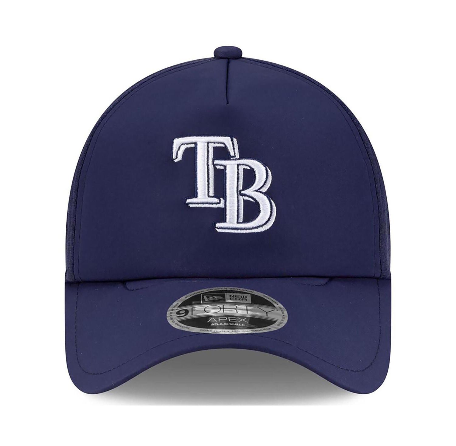 Men's Navy Tampa Bay Rays 2026 Batting Practice Apex 9FORTY Adjustable Trucker Hat