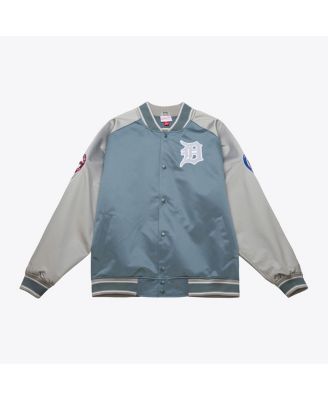 Men's Gray Detroit Tigers Thunderstorm Head Coach Lightweight Satin Full-Snap Jacket
