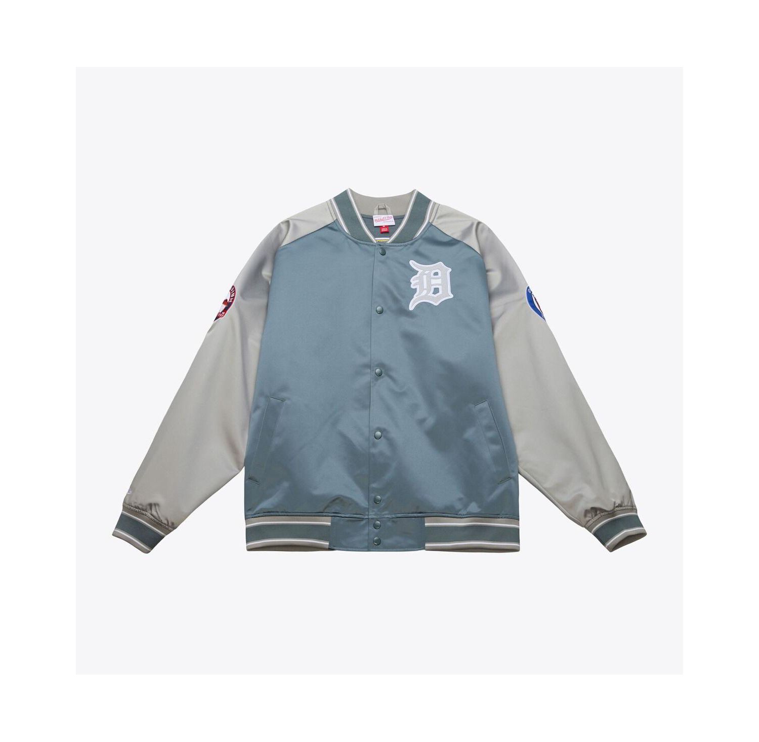 Men's Gray Detroit Tigers Thunderstorm Head Coach Lightweight Satin Full-Snap Jacket