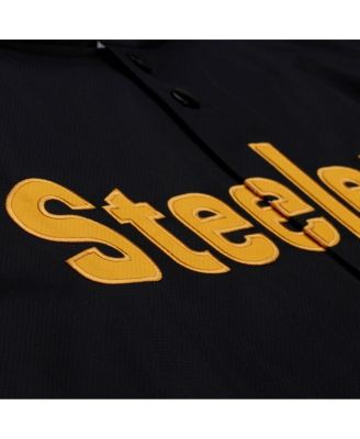 Men's Black Pittsburgh Steelers Coaches Full-Snap Hooded Windbreaker Jacket