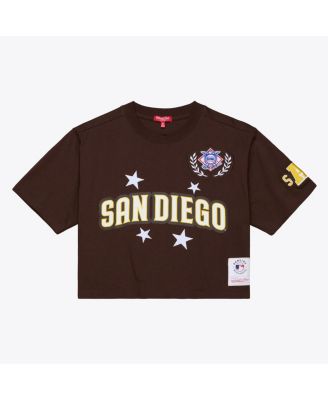 Women's Brown San Diego Padres Pep Rally Cropped Boxy T-Shirt