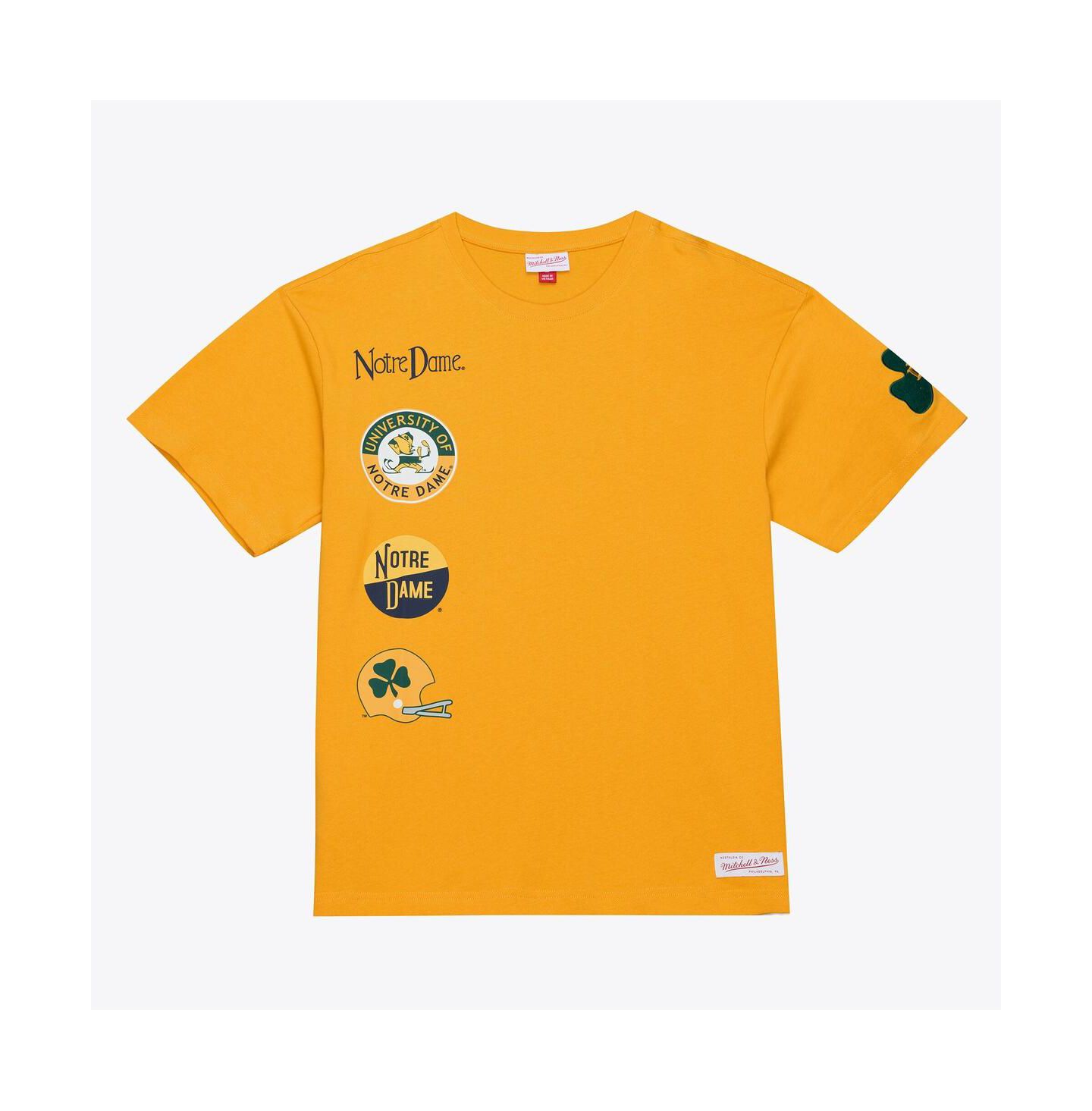 Мужская футболка Mitchell & Ness Gold Notre Dame Fighting Irish Double Clutch Premium — фото 1