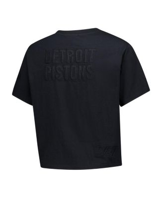 Women's Black Detroit Pistons Phantom Cropped T-Shirt
