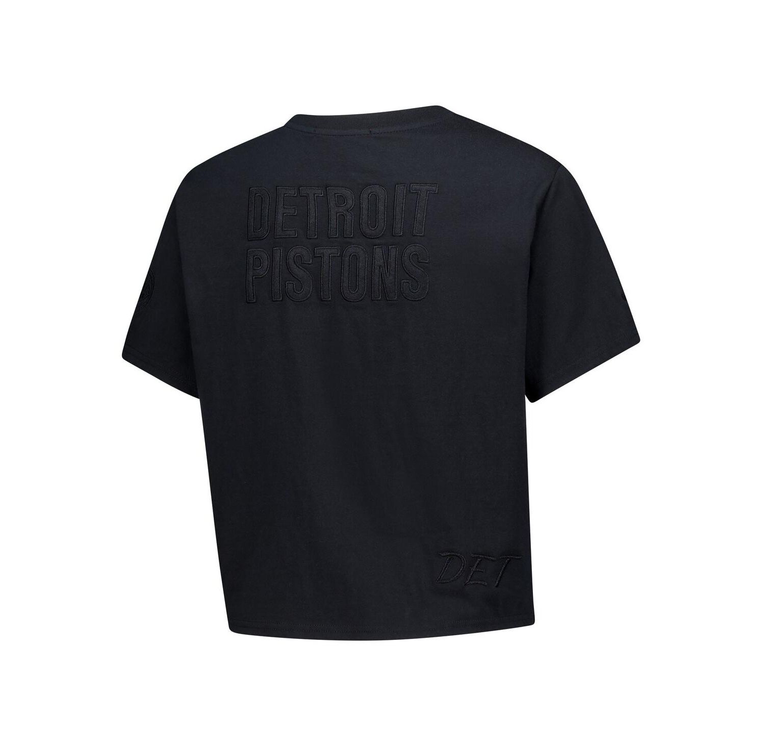 Women's Black Detroit Pistons Phantom Cropped T-Shirt