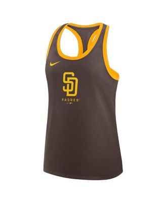 Women's Brown San Diego Padres Tri-Blend Dri-FIT Racerback Tank Top