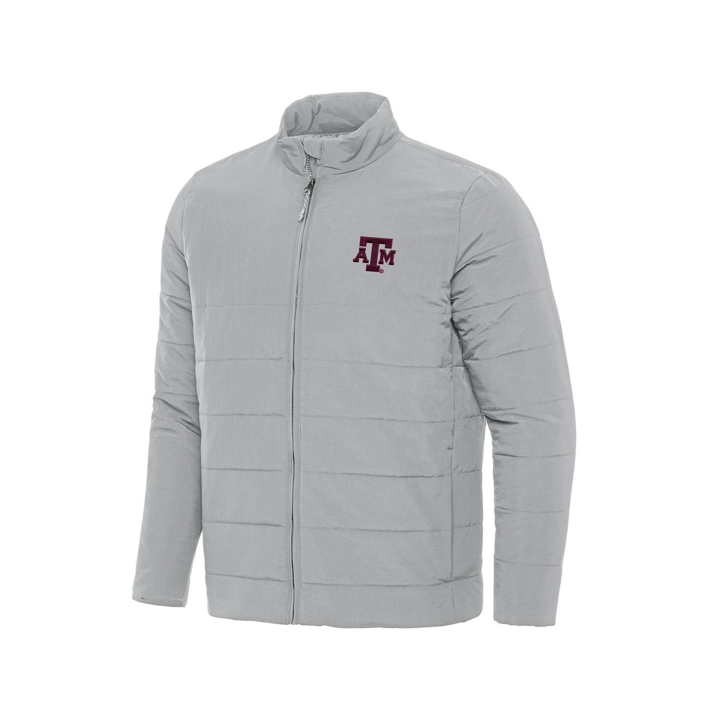 Мужская куртка Antigua Gray Texas A&M Aggies Swelter Full-Zip Puffer — фото 1