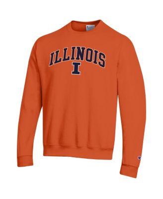 Men's Orange Illinois Fighting Illini Arch Over Logo Pullover Sweatshirt