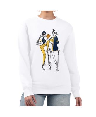 Women's White Milwaukee Brewers Baseball Girls Fleece Pullover Sweatshirt