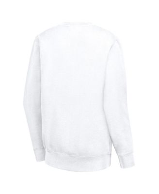 Women's White LA Clippers Leopard Heart Fleece Pullover Sweatshirt