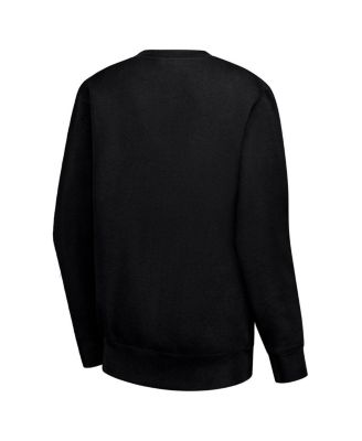 Women's Black Colorado Avalanche Team Logo Tri-Blend Fleece Pullover Sweatshirt