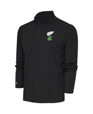 Men's Charcoal Detroit Red Wings Shamrock Tribute Quarter-Zip