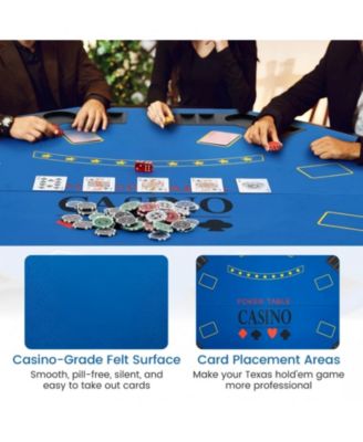84 Inch 10 Player Folding Poker Table Top with Cup Holders and Casino Felt Surface