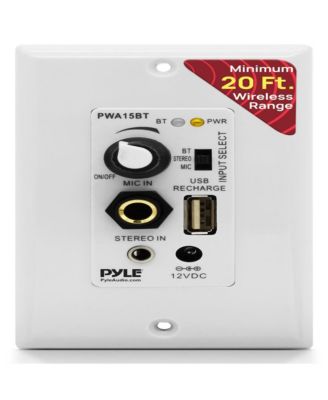 Bluetooth In-Wall Receiver with Speaker Control and USB Charging PWA15BT