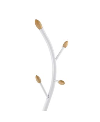 Metal Standing Coat Rack with 9 Hooks, Stable Round Base and Elegant Branch Design, Perfect for Coats and Hats for Entryway, Hallway