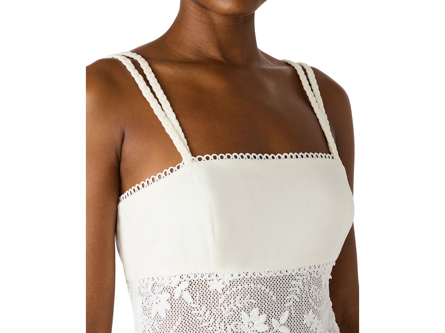 Женское платье Steve Madden Braided Strap Square Neck Midi, цвет: Состаренный — фото 4