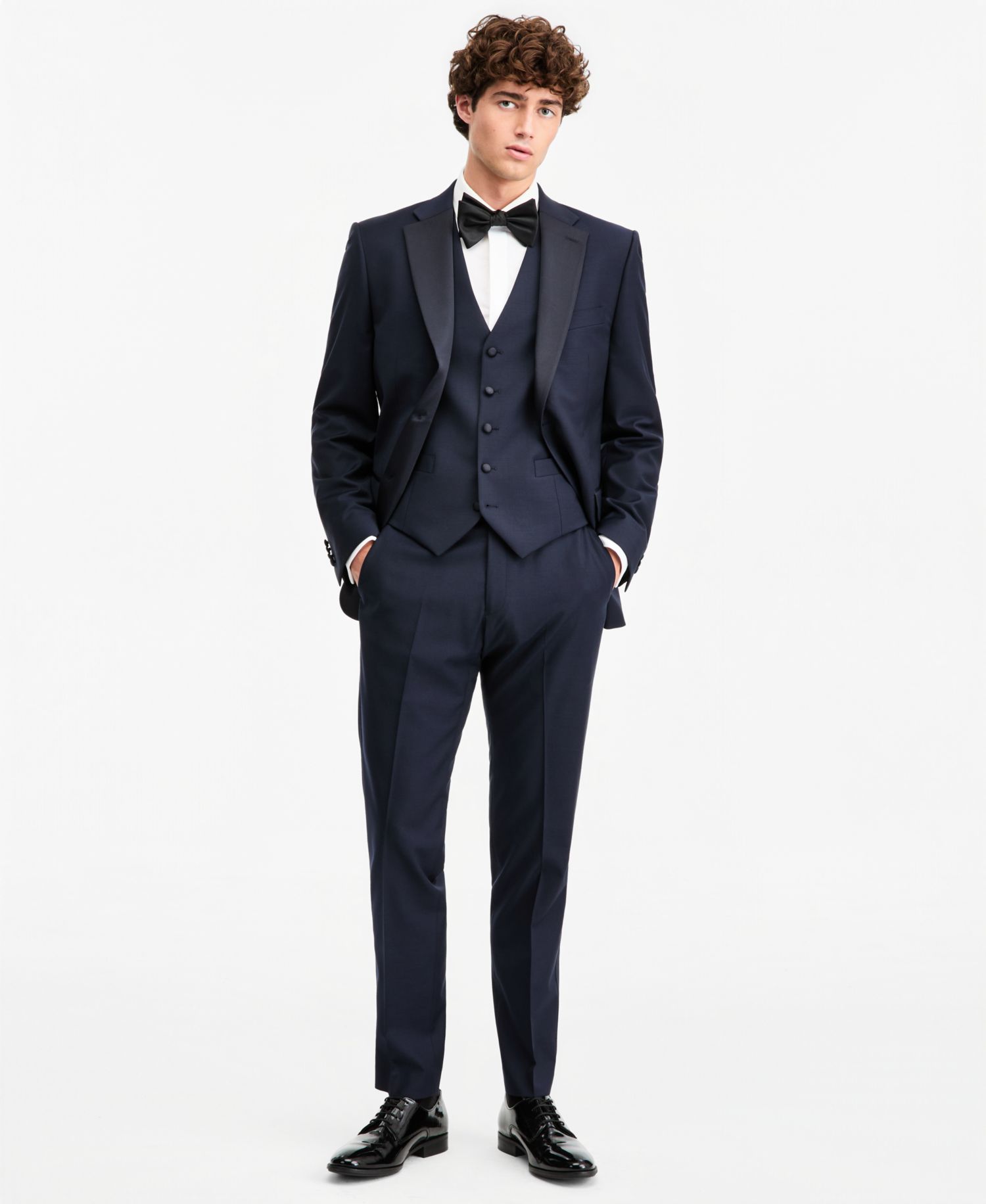 Men's Modern-Fit Flex Stretch Black Tuxedo Pants