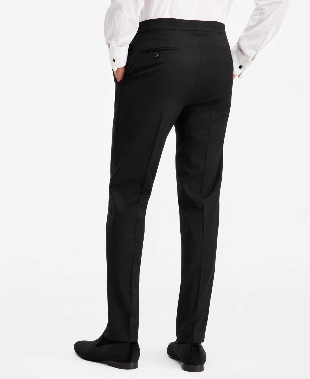 Tommy Hilfiger Men's Modern-Fit Flex Stretch Black Tuxedo Pants