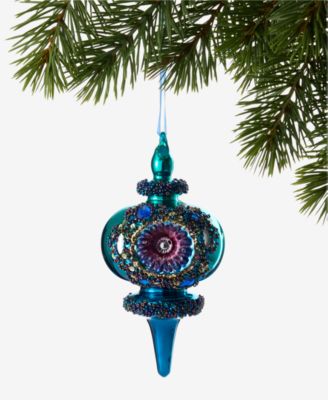 Peacock Beaded Finial Ornament
