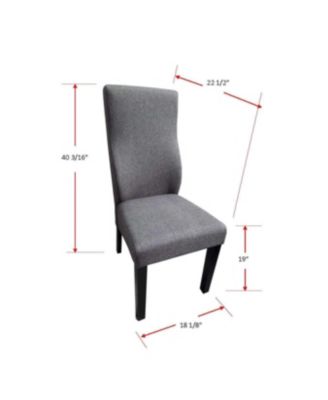 Contemporary Dining Chairs Solid Wood, Upholstered Seats and Cappuccino Finish