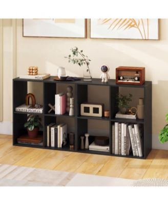 4-Cube Bookcase with Guardrail for Bedroom or Living Room