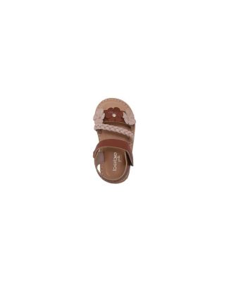 Big Girls Girl's  Fashion Sandals – Dressy Shoes with Braided Strap and Flower Applique