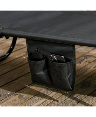 2-piece Chaise Lounge w/ Adjustable Backrest and Sunshade,