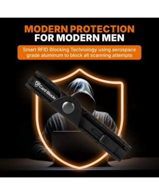 Men's Card Blocr Pop Up Wallet for Men - Slim Metal RFID Blocking Card Holder (4-6 Cards Ejector) - Minimalist Wallet with Internal Cash + ID